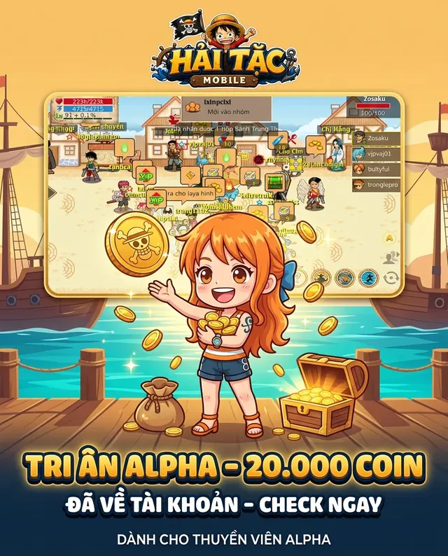 Tri ân Alpha Test: 20.000 COIN đã vào tài khoản người chơi